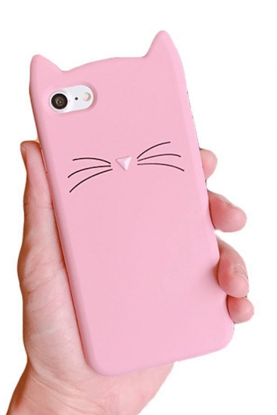 Cute Cartoon Cat Design Fashion Silicone Mobile Phone Case for iPhone