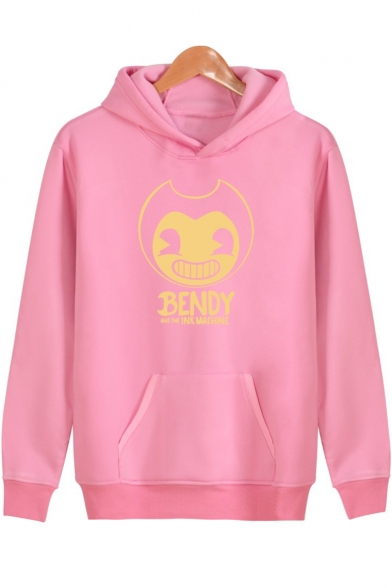 New Arrival Cartoon BENDY Letter Long Sleeve Loose Fit Pullover Hoodie