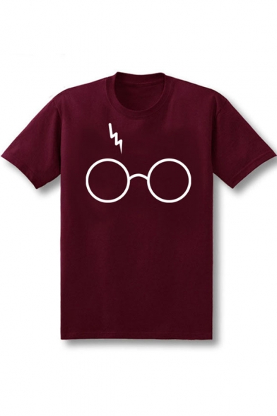 Popular Harry Potter Eyeglasses Printed Short Sleeve Casual T-Shirt