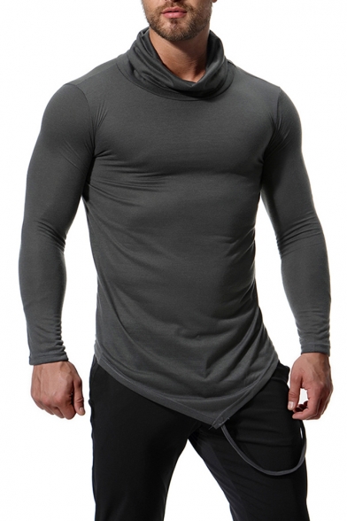 men asymmetrical high neck sweatshirt