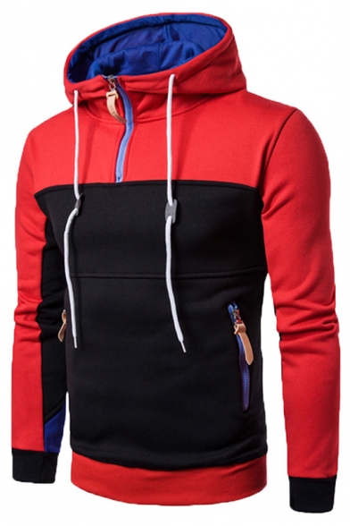 drawstring raglan sleeve zip pockets hoodie