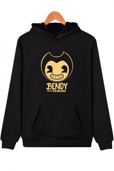 New Arrival Cartoon BENDY Letter Long Sleeve Loose Fit Pullover Hoodie