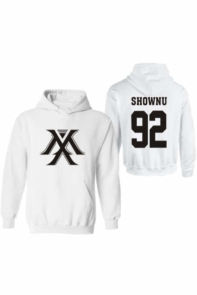 New Arrival Letter Number Printed Long Sleeve Chunky Pullover Hoodie