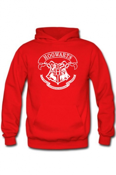 New Stylish Popular Letter HOGWARTS Harry Potter University Logo Print Relaxed Fit Hoodie
