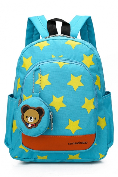 24*13*31cm Large Capacity Fashion Star Pattern School Backpack for Kids