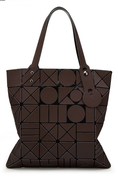 Fashion Geometric Zip Placket Tote Bag Shoulder Bag
