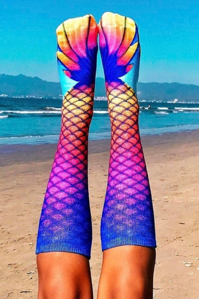 Mermaid Printed Knee Length Stockings