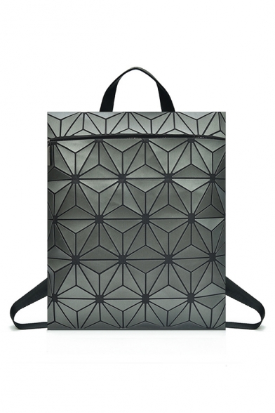 Women's New Stylish PU Laser Geometric Portable Backpack 33*4*38cm