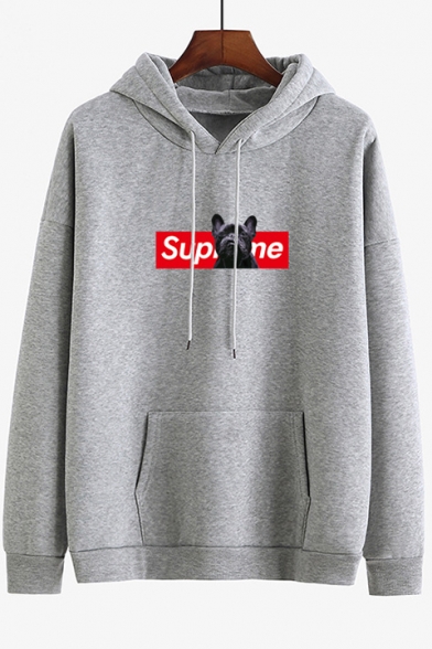 New Arrival Long Sleeve Cartoon Letter Printed Loose Thick Hoodie