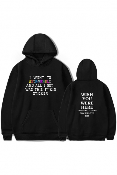 New Stylish ASTROWORLD WISH YOU WERE HERE Letter Teenagers Casual Sports Hoodie