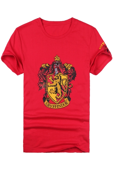 Popular Harry Potter University Badge Printed Short Sleeve Cotton T-Shirt
