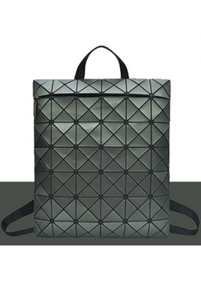 Fashion Geometric Zip Closure Backpack School Bag