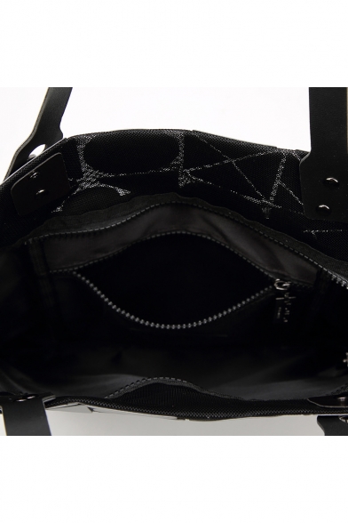 Fashion Geometric Zip Placket Tote Bag Shoulder Bag