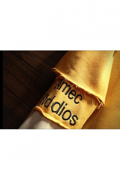 Unique Cool Letter AMEC STDDIOS Print Cut-Out Patched Long Sleeve Warm Thick Hoodie for Juniors
