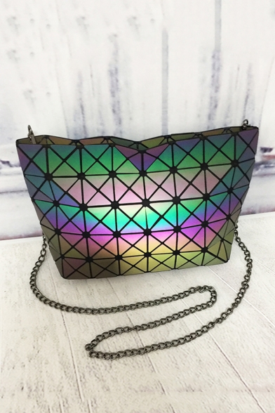 Chain Colorful Geometric Printed Fashion Shoulder Bag