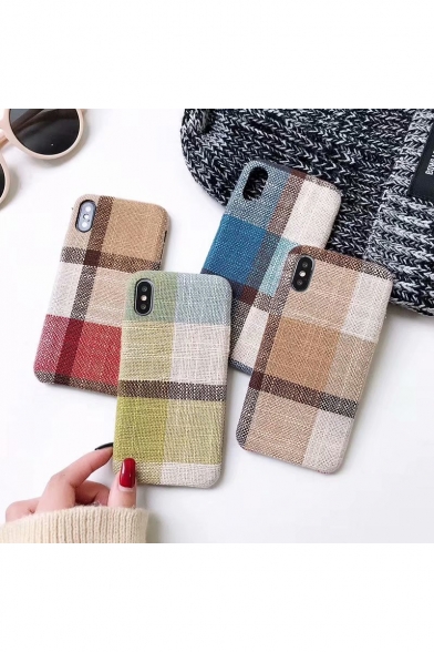 Classic Trendy Plaid Printed Shatter-Resistant Soft Mobile Phone Case
