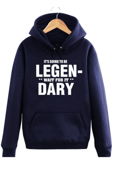 Letter IT'S GOING TO BE LEGENDARY Printed Basic Loose Casual Pullover Hoodie