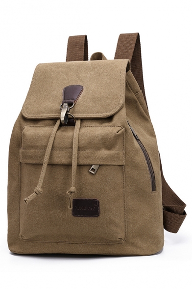 Outdoor Casual Traveling Canvas Bucket Bag Backpack 31*17*40cm