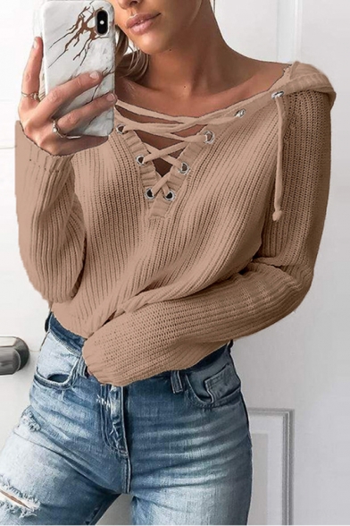 lace up sweater