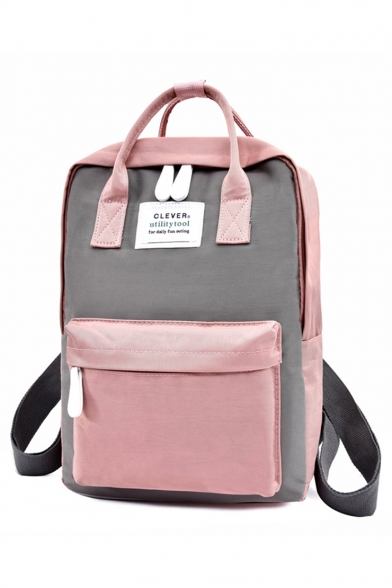 Trendy Colorblock Large Capacity Casual Traveling Nylon Backpack 26*14*36cm