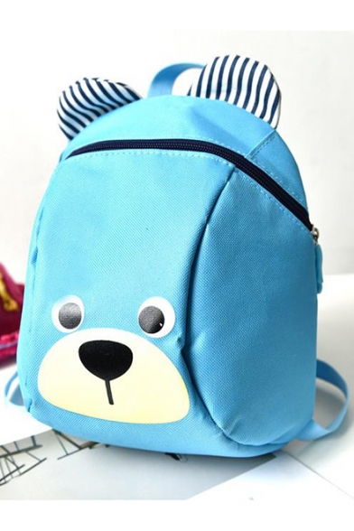 21*9*25cm Lovely Cartoon Bear Striped Ear Shaped School Backpack for Kids