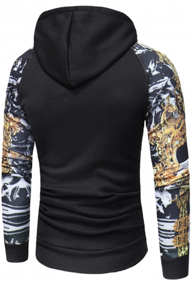 New Arrival 3D Print Long Sleeve Slim Fitted Pullover Hoodie for Men