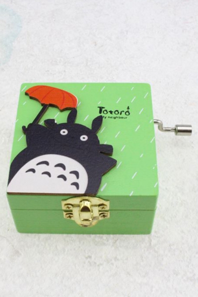 Lovely Cartoon Totoro Printed Unique Birthday Gift Hand Music Box at Random Pattern and Color