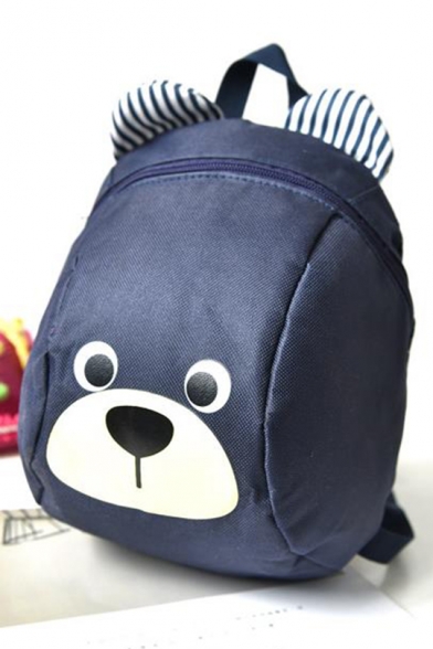 21*9*25cm Lovely Cartoon Bear Striped Ear Shaped School Backpack for Kids