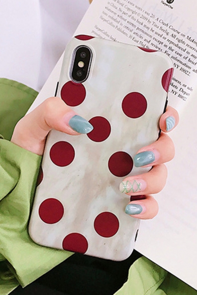 New Trendy Burgundy Polka Dot Print Unisex iPhone Case