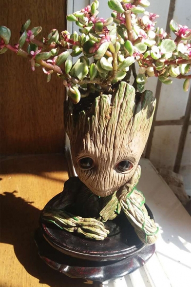 Stylish Lovely Comic Groot Shaped Office Ornament Flower Pot