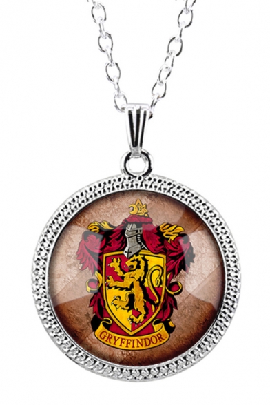 New Arrival Stylish Harry Potter Badge Logo Printed Gemstone Necklace