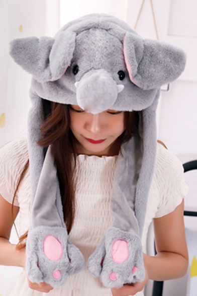 Tik Tok Kpop Moving Ear Grey Elephant Hat Cap - Beautifulhalo.com