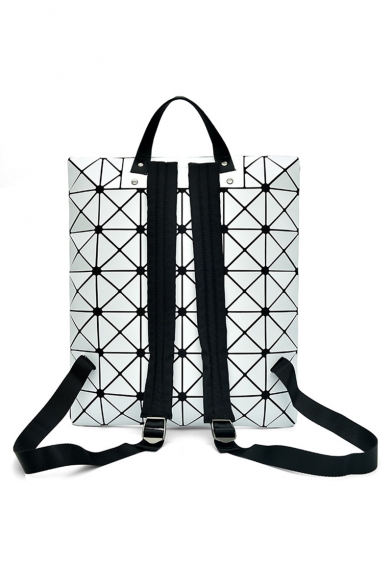 Fashion Geometric Zip Closure Backpack School Bag