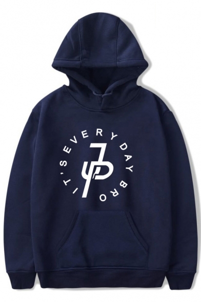Fashion Letter JP Logo Pattern Long Sleeve Loose Casual Pullover Hoodie