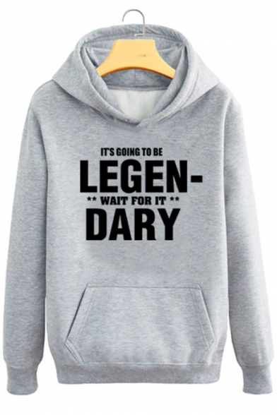 Letter IT'S GOING TO BE LEGENDARY Printed Basic Loose Casual Pullover Hoodie