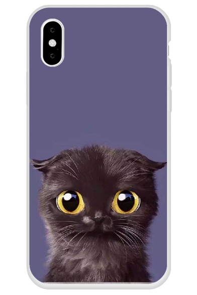 Lovely Cartoon Cat Pattern Simple Mobile Phone Case for iPhone