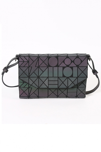 Purple Geometric Adjustable Straps Envelope Fashion Purple Shoulder Bag
