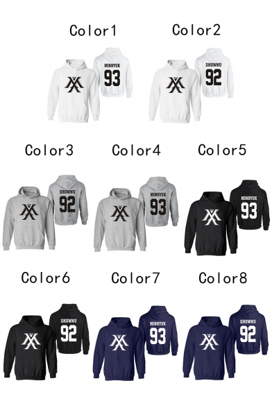 New Arrival Letter Number Printed Long Sleeve Chunky Pullover Hoodie