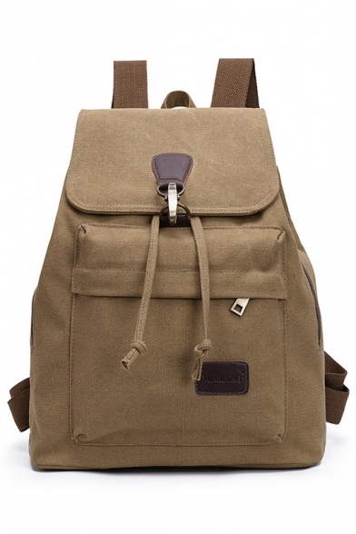 Outdoor Casual Traveling Canvas Bucket Bag Backpack 31*17*40cm