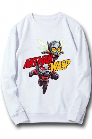WASP Printed Long Sleeve Round Neck Leisure Sweatshirt