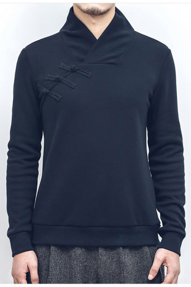 mens long sleeve sweatshirt with collar