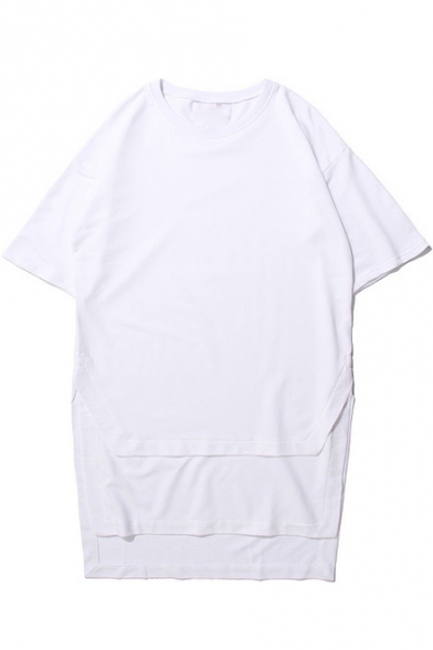 plain white longline t shirt