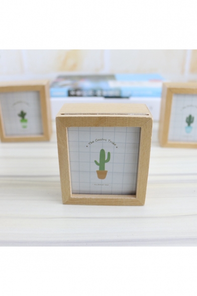 7.5*8.3*4cm Fashion Cactus Unique Birthday Gift Ornament Photo Frame Music Box at Random Type