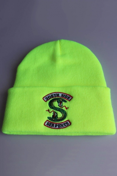 Letter SOUTH SIDE SERPENTS Animal Snake Embroidered Knit Warm Beanie Hat