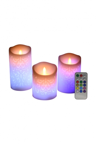 New Fashion Romantic Three-Piece LED Remote Control Candle Gift 8*10cm