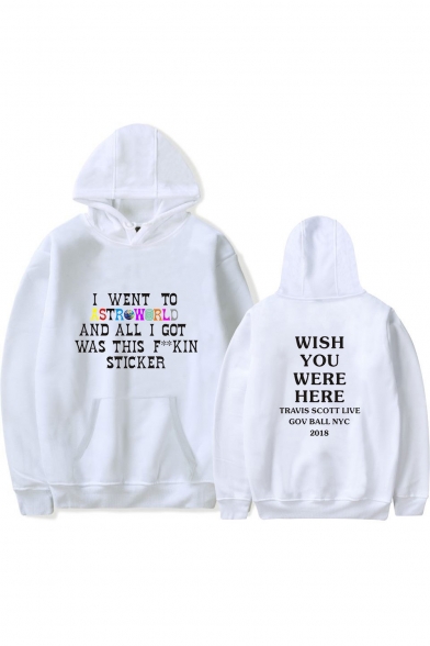 New Stylish ASTROWORLD WISH YOU WERE HERE Letter Teenagers Casual Sports Hoodie