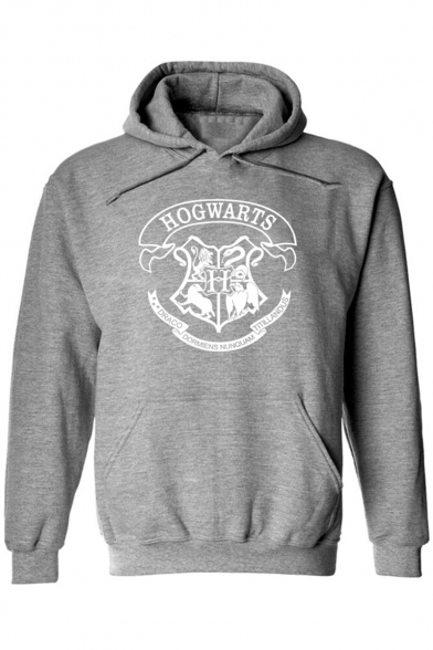 New Stylish Popular Letter HOGWARTS Harry Potter University Logo Print Relaxed Fit Hoodie