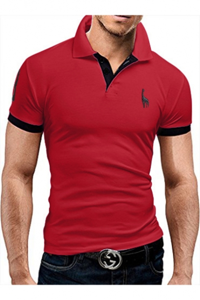 WENL Oh Deer Mens Slim Fit Casual Polo Shirt