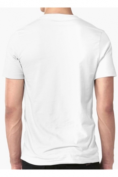 Funny Comic Pocket Short Sleeve Basic White T-Shirt