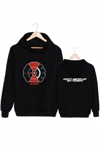 EXO Kpop Letter DON'T MESS UP MY TEMPO Print Long Sleeve Pullover Hoodie